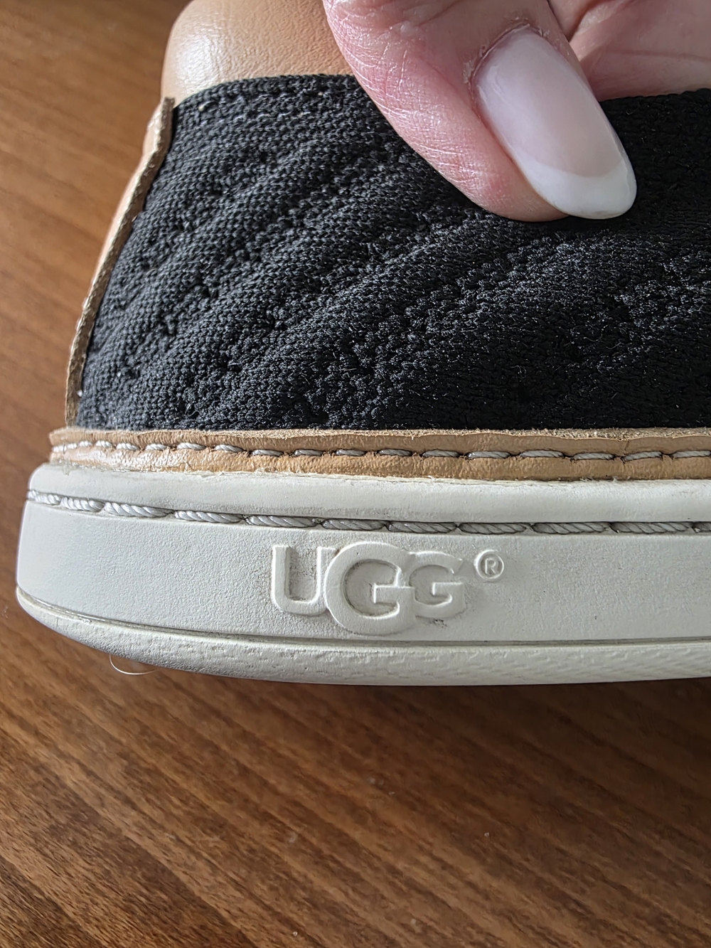 UGG Black Knit Slip-On Loafers with White Platform - Picture 7 of 7